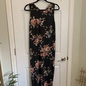 Vici Blue Floral Shay Pocketed Maxi Dress